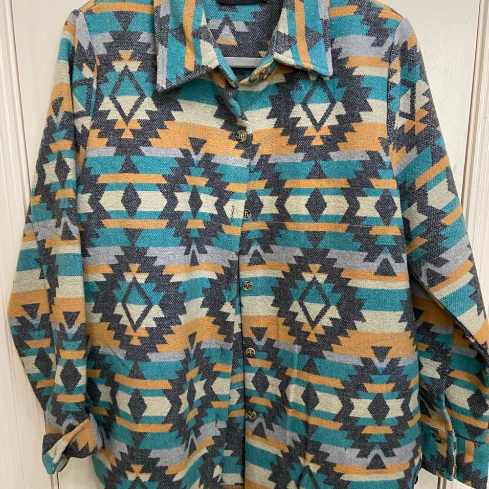 Southwestern Patterned Button-Up Shirt